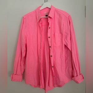 Neon pink Universal Thread button down shirt.